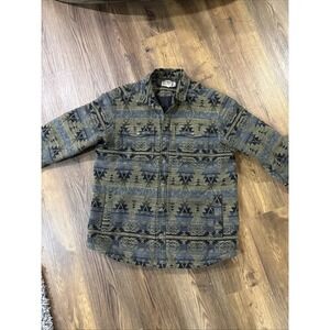 Duluth Trading Co. Aztec Relaxed Fit Lined Snap Jacket Mens Large